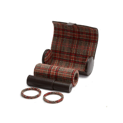 WOLF WM Brown Watch Roll with Cigar Case
