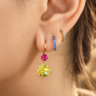 Jane Taylor Rubellite Tourmaline & Lemon Quartz Drop Earrings