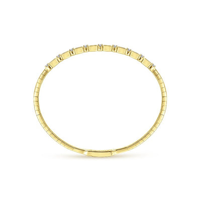 Gabriel & Co. Alternating Baguette and Round Diamond Bangle