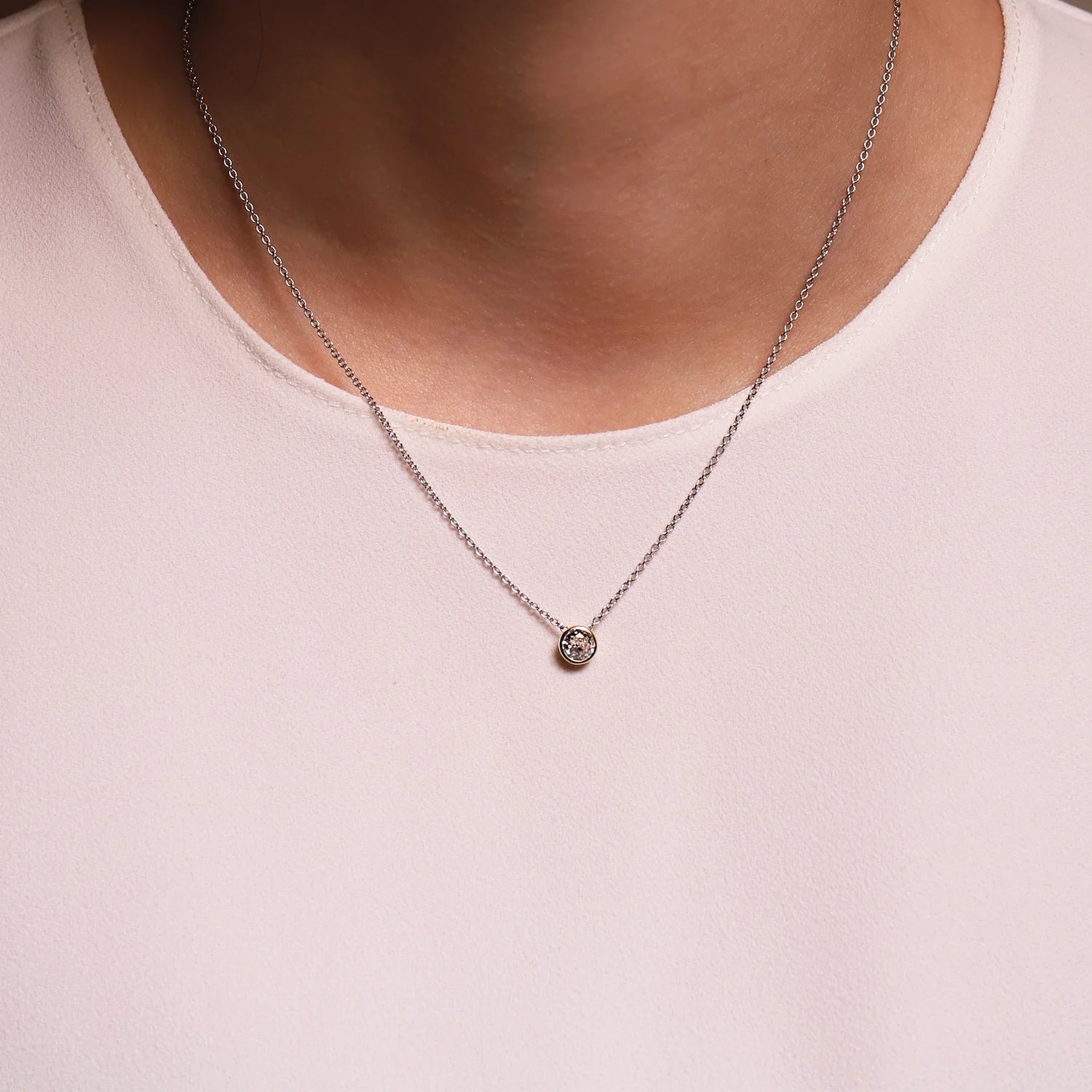 Ti Sento Milano Yellow Gold Bezel Necklace