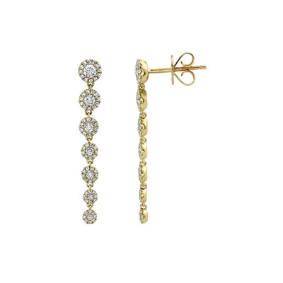 Shy Creation Pave Diamond Circles Drop Earrings