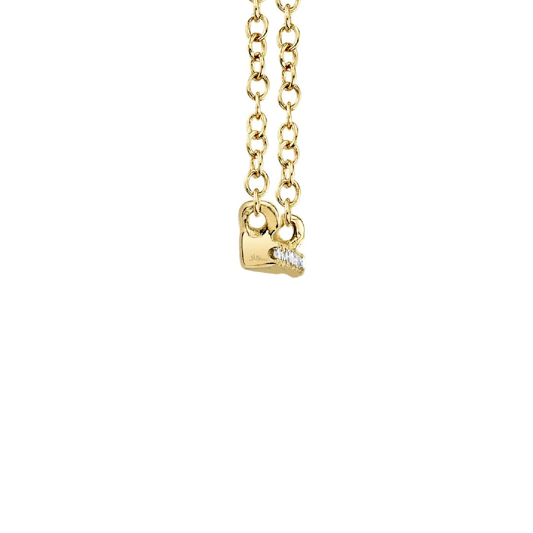 Shy Creation Thin Diamond Bar Necklace