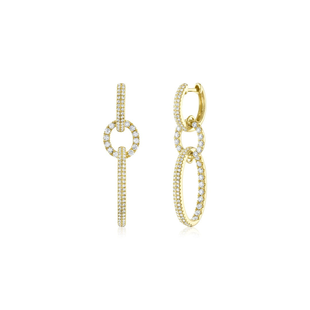 Shy Creation Diamond Oval Drop Earrings