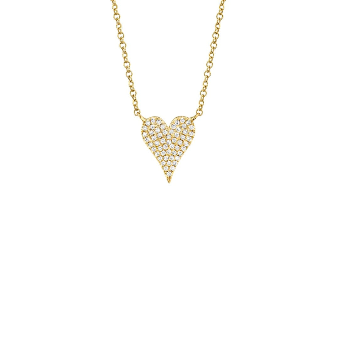 Shy Creation Diamond Pave Heart Small Pendant Necklace