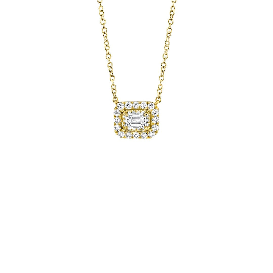 Shy Creation Emerald Cut Diamond Necklace
