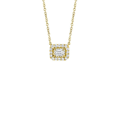 Shy Creation Emerald Cut Diamond Necklace