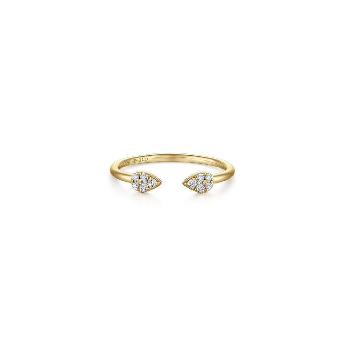 Gabriel & Co. Teardrop Pave Diamond Split Ring