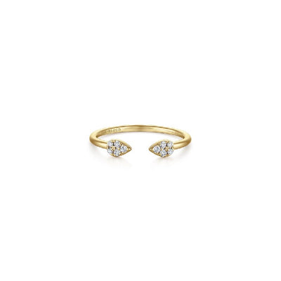 Gabriel & Co. Teardrop Pave Diamond Split Ring