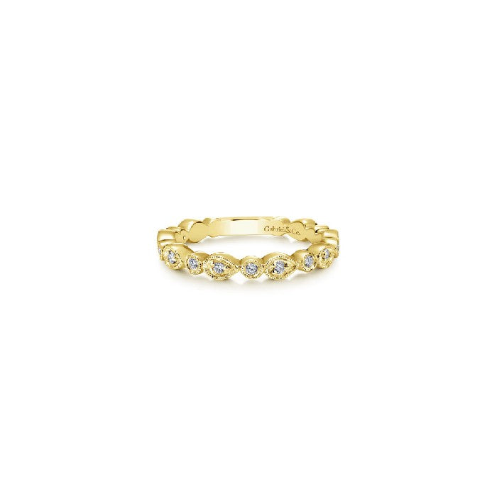 Gabriel & Co. Pear & Round Diamond Station Ring