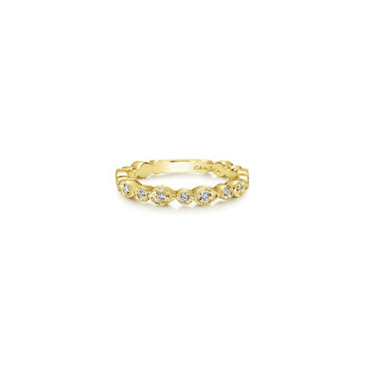 Gabriel & Co. Pear & Round Diamond Station Ring