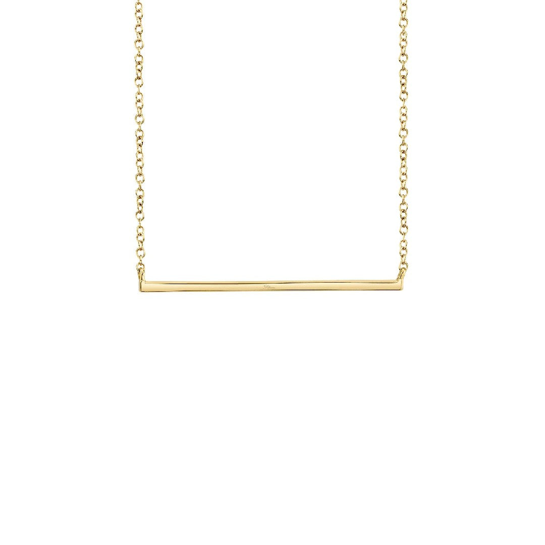 Shy Creation Thin Diamond Bar Necklace