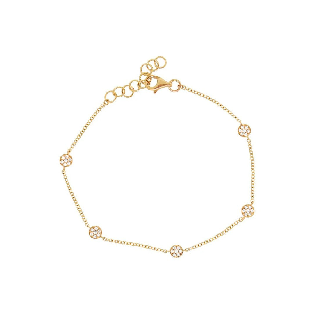 Shy Creation Pave Diamond Circles Bracelet