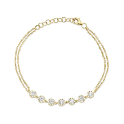 Shy Creation Pave Diamond Circles Bracelet