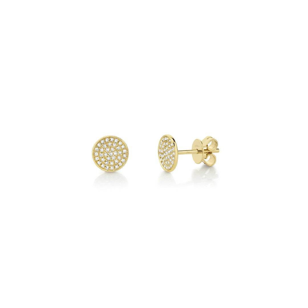 Shy Creation Pave Diamond Disc Studs