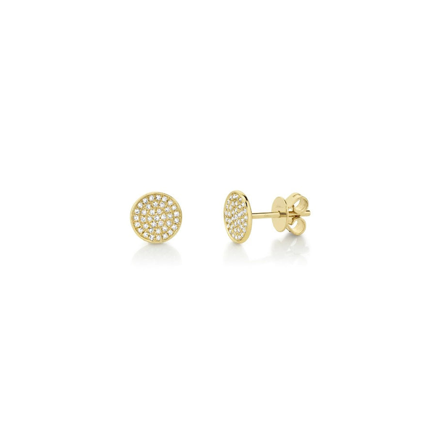 Shy Creation Pave Diamond Disc Studs