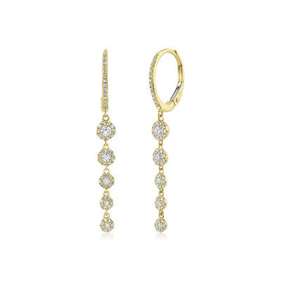 Shy Creation Diamond Circles Drop Earrings