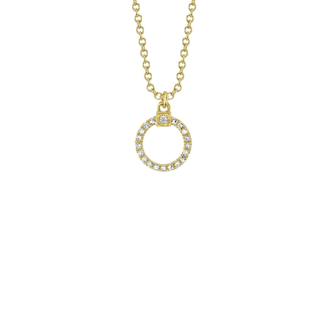 Shy Creation Diamond Open Circle Necklace