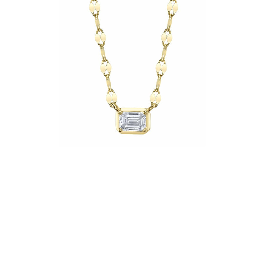 Shy Creation Emerald Cut Diamond Sparkle Chain Necklace