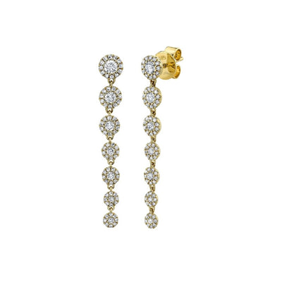 Shy Creation Pave Diamond Circles Drop Earrings