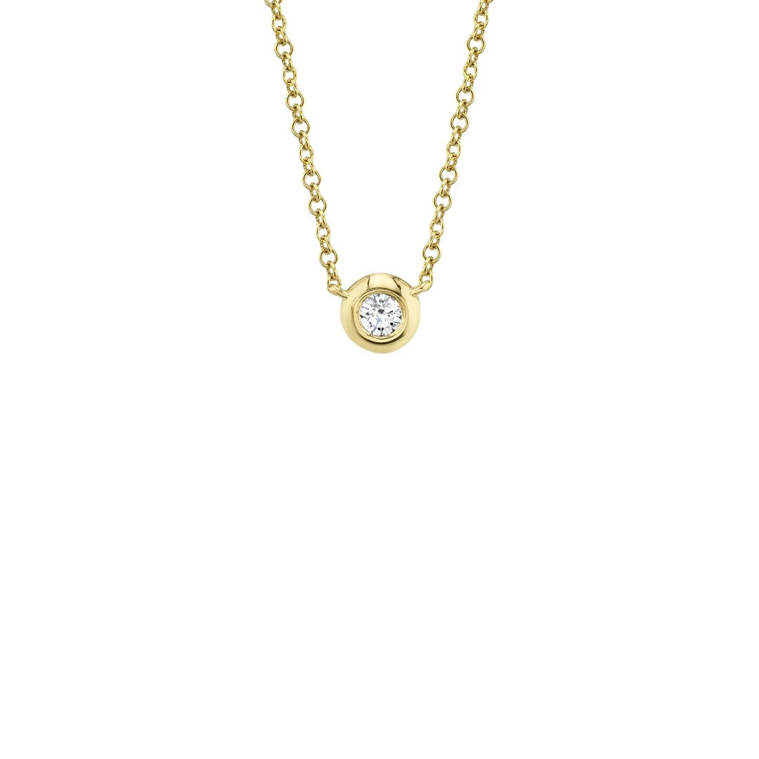 Shy Creation Single Diamond Bezel Necklace