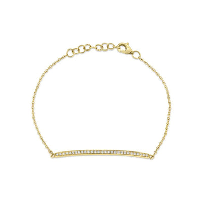 Shy Creation Thin Diamond Bar Bracelet