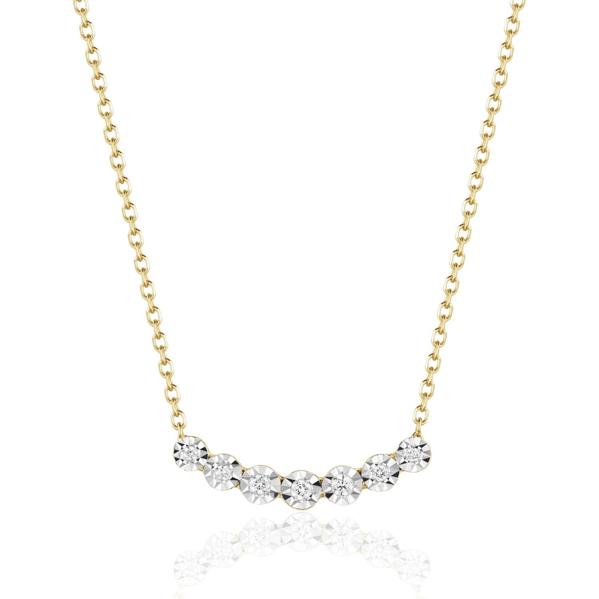 Small Diamond Curved Bar Necklace