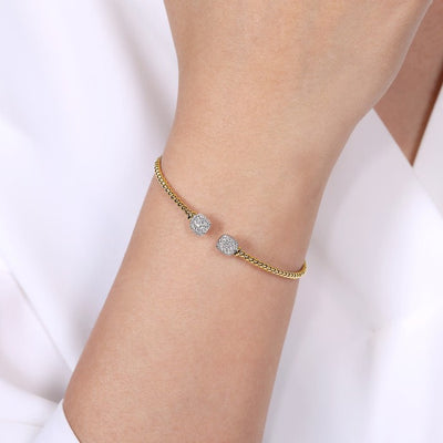 Gabriel & Co. Diamond Square Bujukan Split Cuff Bracelet