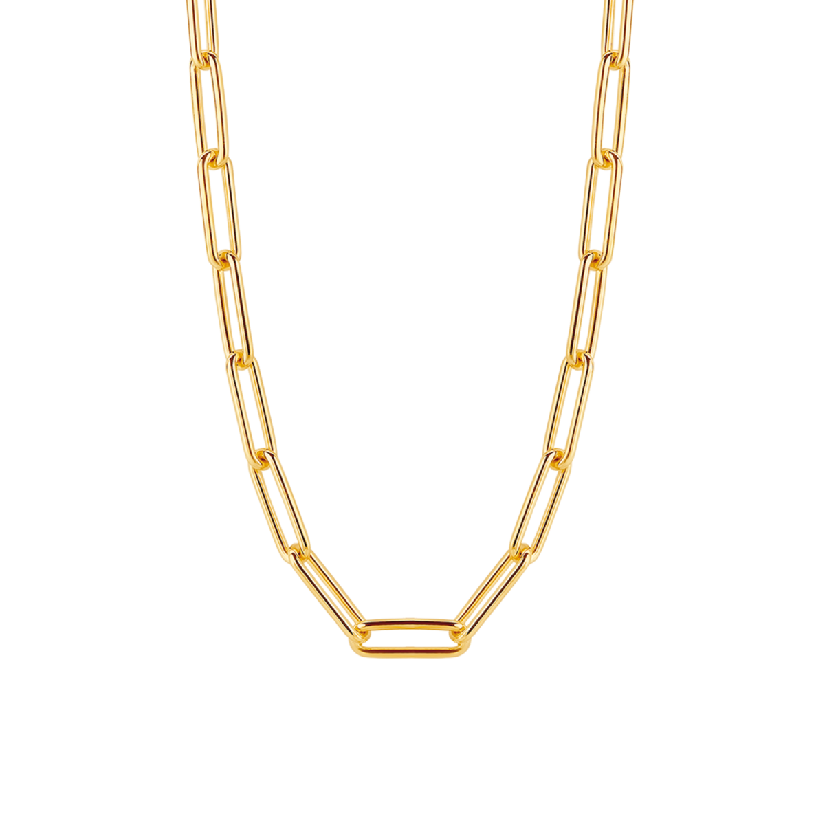 Ti Sento Milano Thick Rectangle Link Chain Necklace in Gold