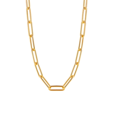 Ti Sento Milano Thick Rectangle Link Chain Necklace in Gold