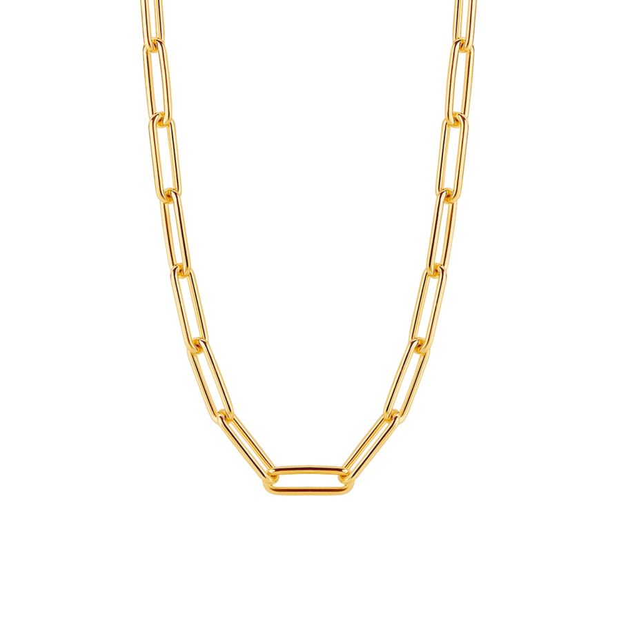 Ti Sento Milano Thick Rectangle Link Chain Necklace in Gold
