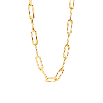 Ti Sento Milano Thick Rectangle Link Chain Necklace in Gold