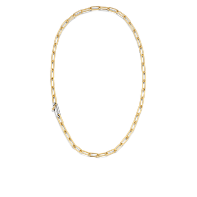 Gold Light Rectangle Chain Link Milano Necklace