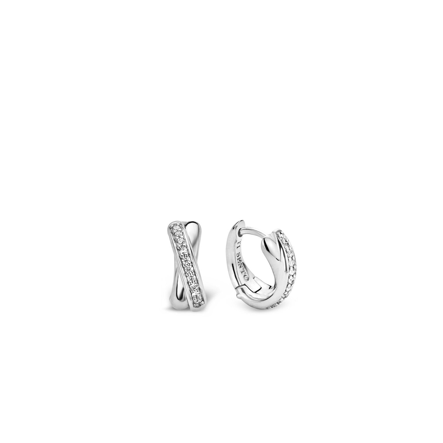 Ti Sento Milano Silver & Crystal Kiss Huggy Earring