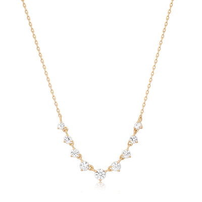 AURELIE GI Rosamund Rose Cut White Sapphire Necklace