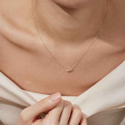 AURELIE GI Jean Rose Cut White Sapphire Necklace