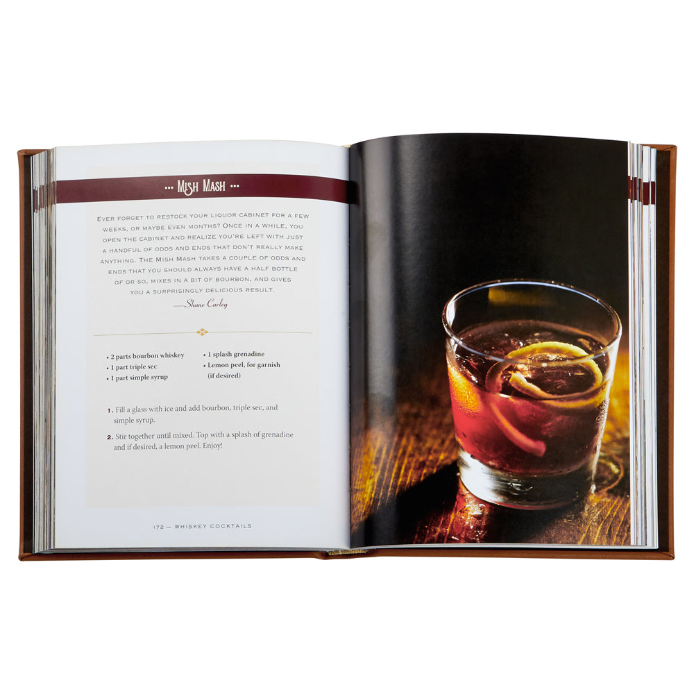 Whiskey Cocktails Brown Bonded Leather Keepsake Book