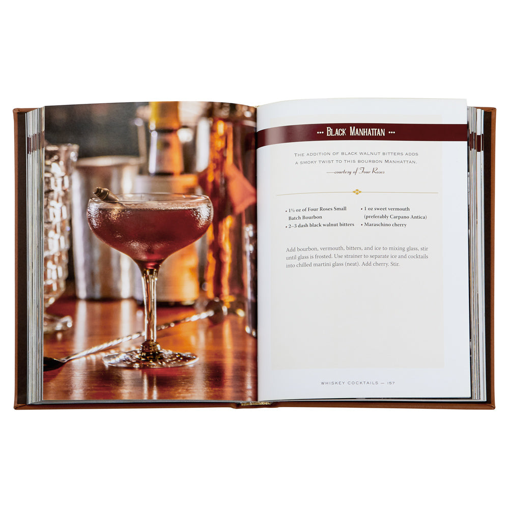 Whiskey Cocktails Brown Bonded Leather Keepsake Book