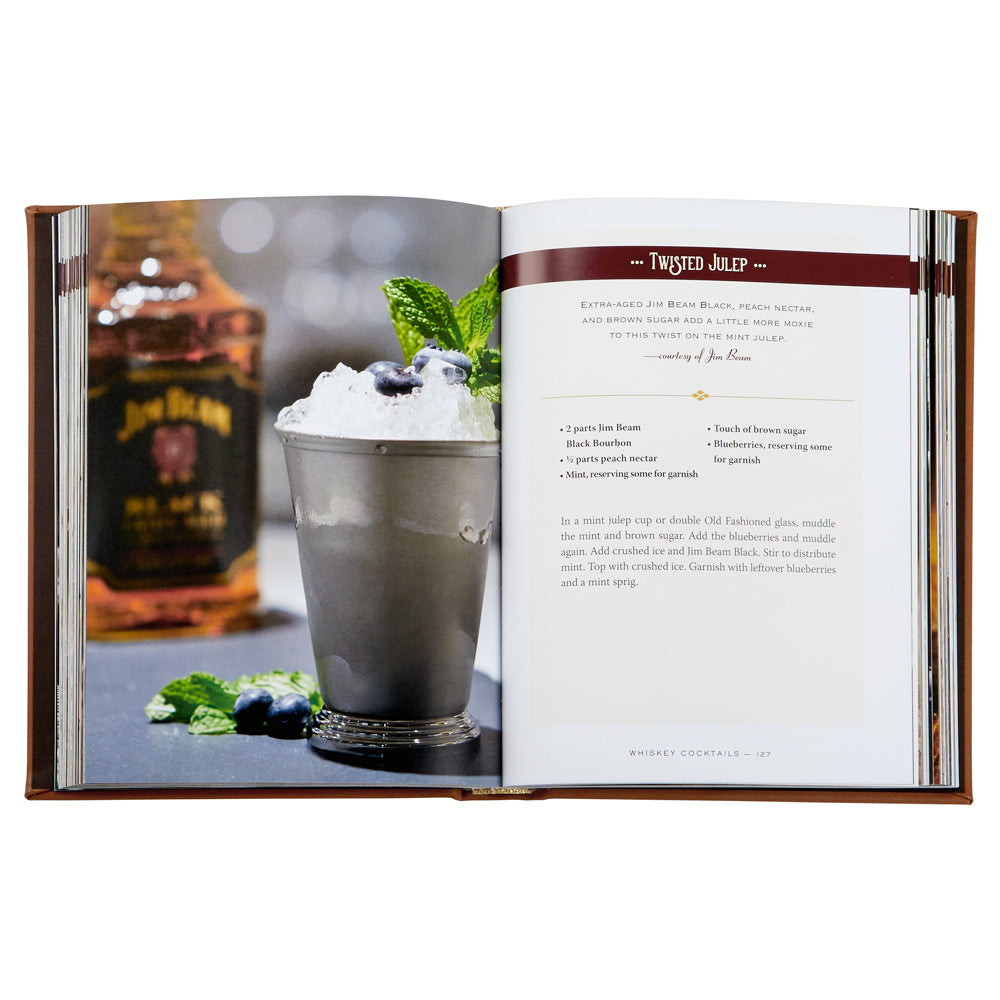 Whiskey Cocktails Brown Bonded Leather Keepsake Book