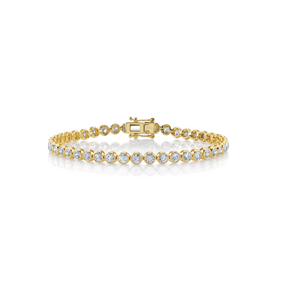 Diamond Bezel Tennis Bracelet in Yellow Gold