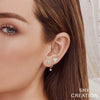 Shy Creation Mini Bezel Diamond Huggie Earrings