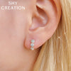 Shy Creation Triple Pave Diamond Circles Huggie Earrings