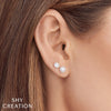 Shy Creation Pave Diamond Stud Earrings