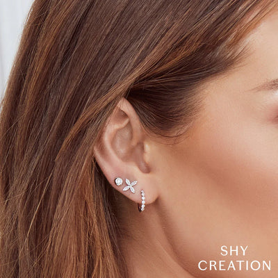 Fancy Diamond Bezel Huggie Earrings