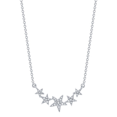 Shy Creation Five Diamond Stars Necklace