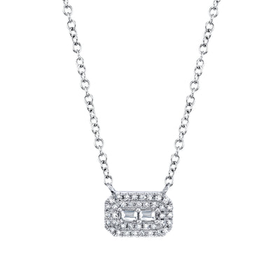Shy Creation Round & Baguette Diamond Necklace