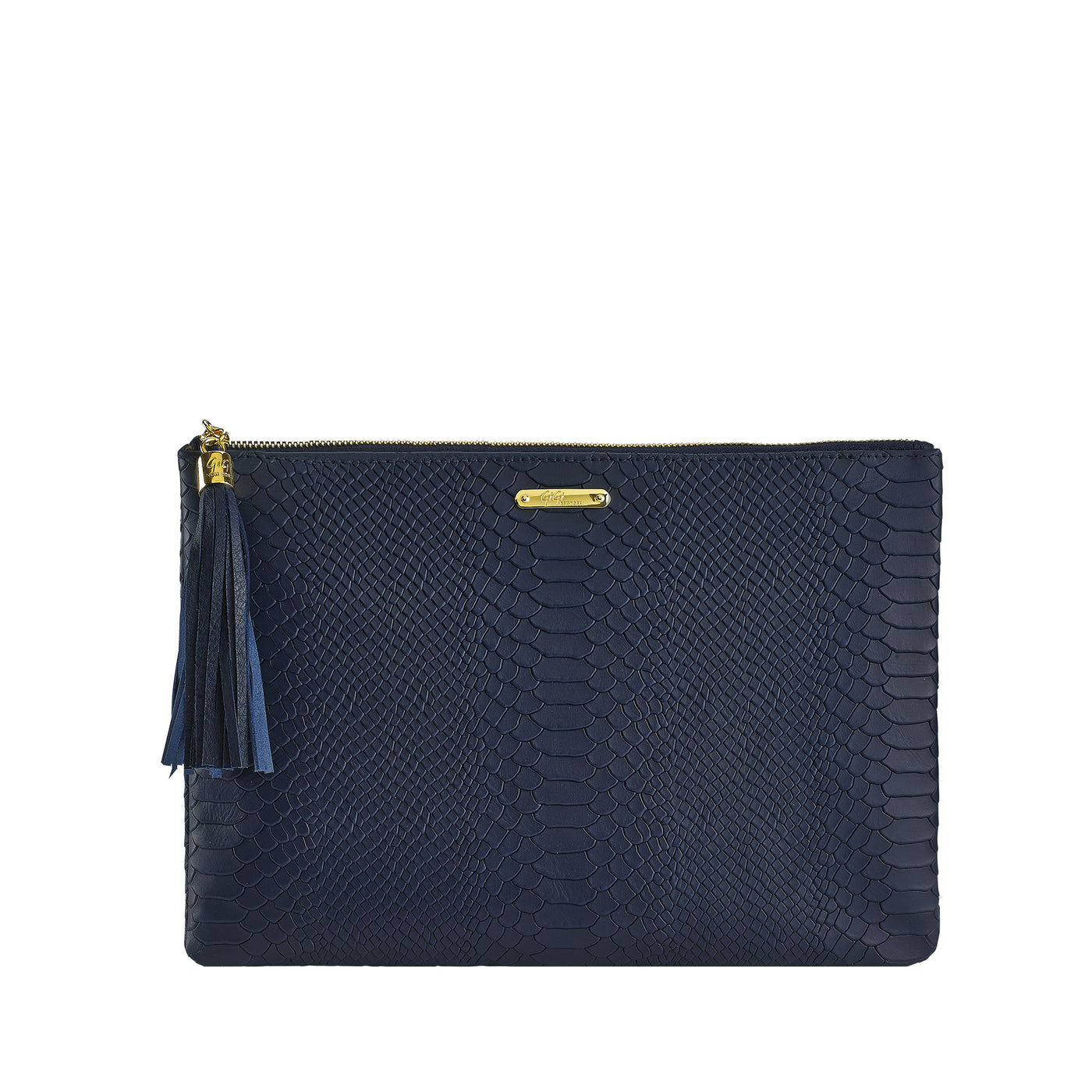 Gigi NY Python Leather Zip All-In-One Clutch