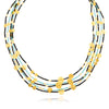 ARA 24k Yellow Gold Black Diamond and Turquoise Layering Necklaces