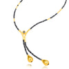 Black Diamond 24k Yellow Gold Y Necklace