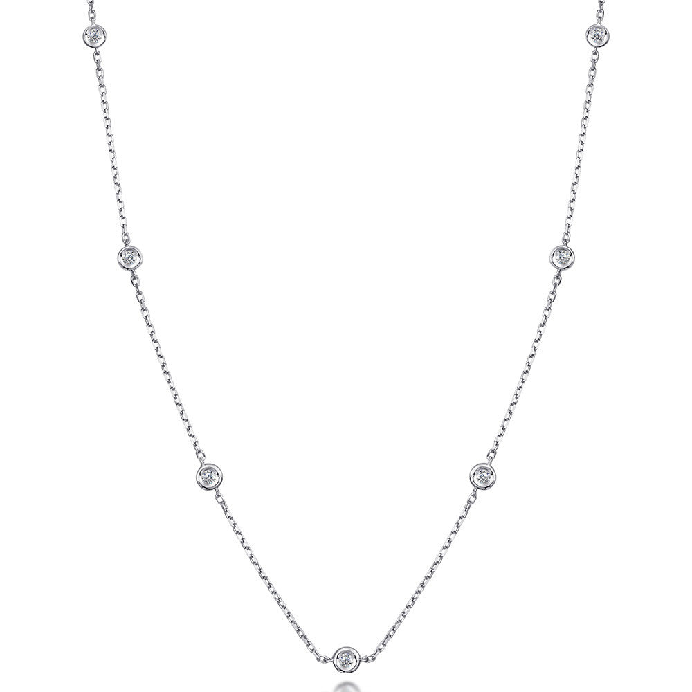 Diamonds by the yard necklace sterling silver Clearance