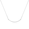 Bling! Diamond Curved Bar Necklace in White Gold